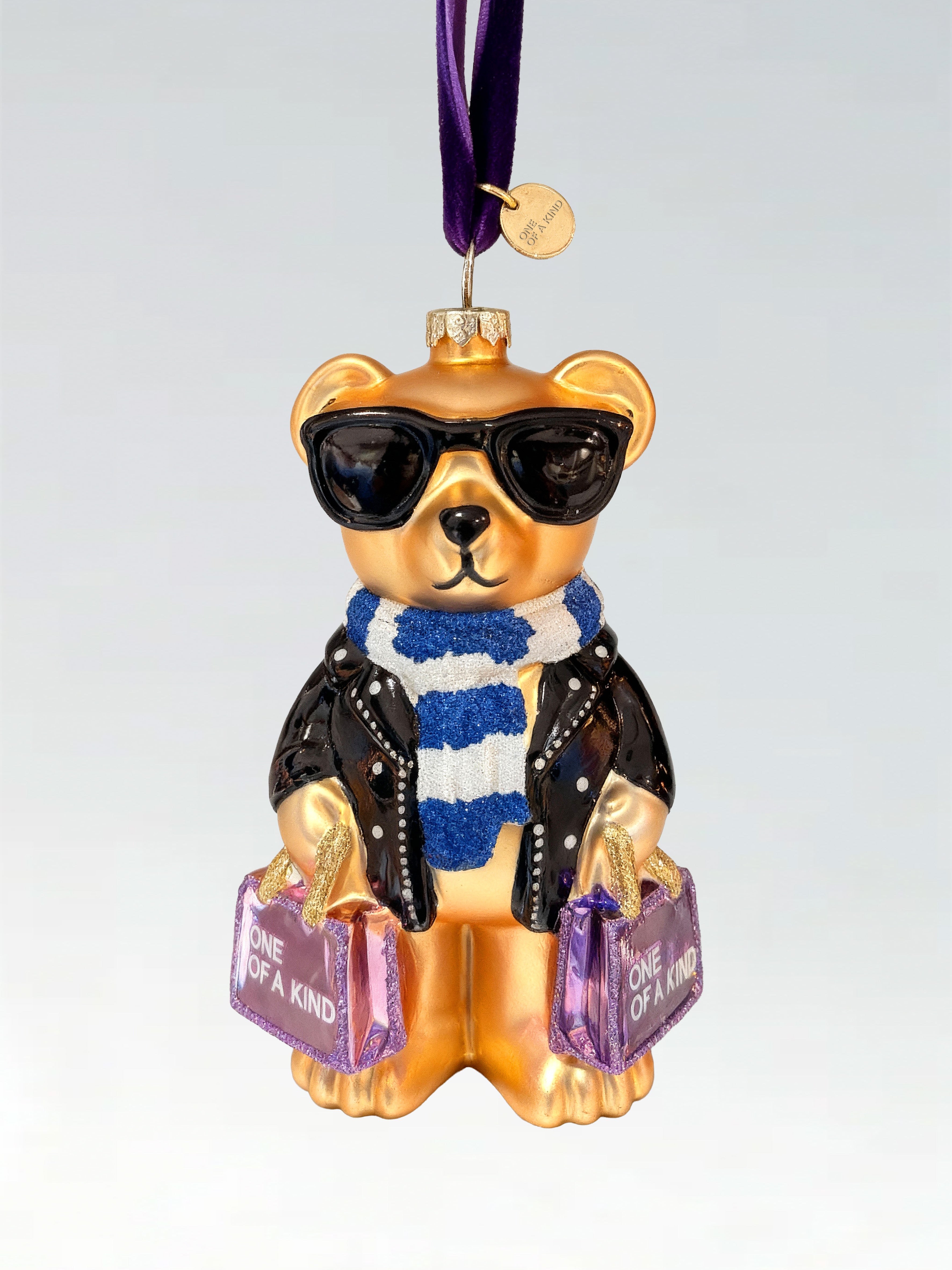 Posh Bear Glass Ornament