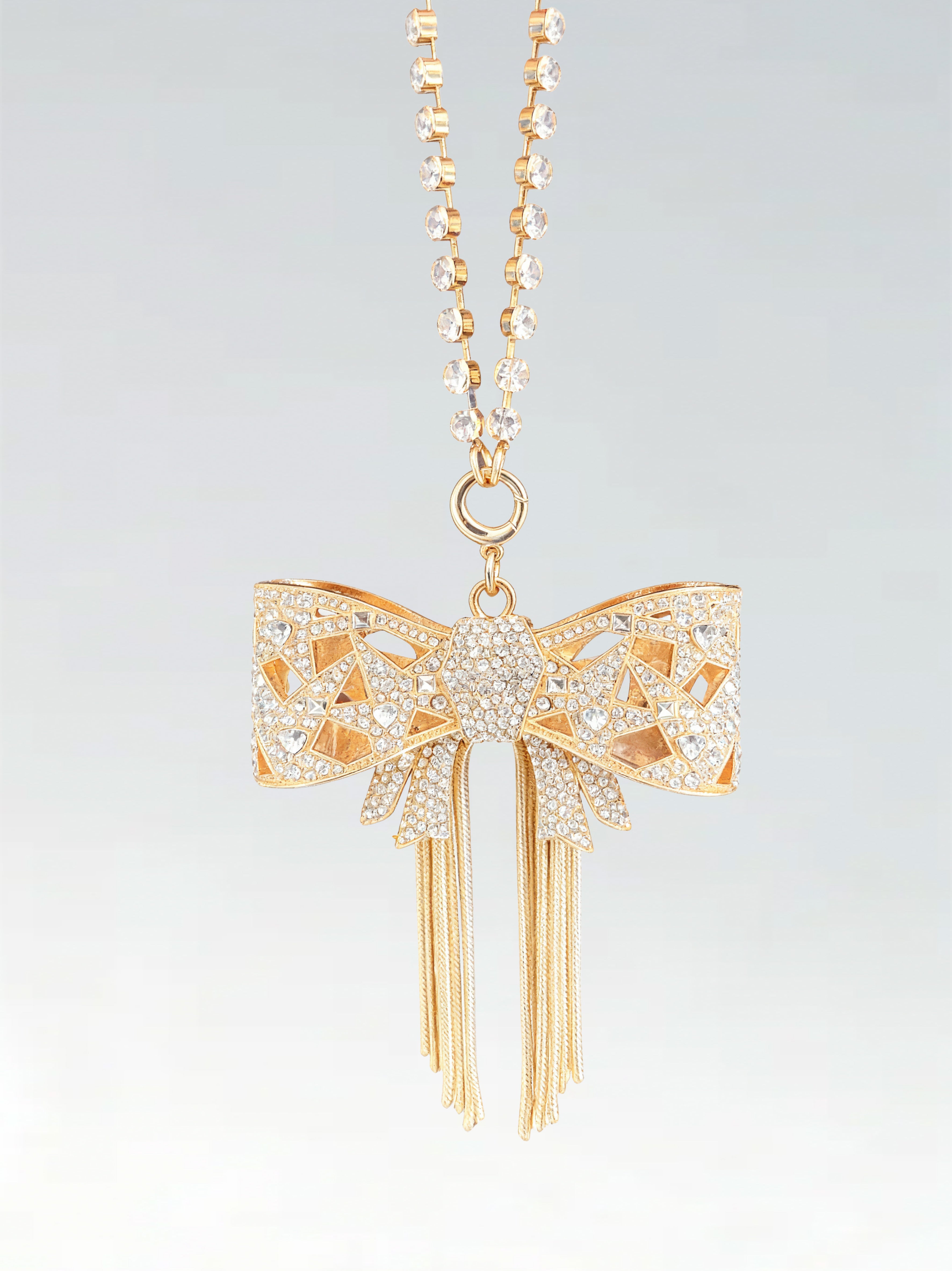 Crystal Bow Tassel Ornament